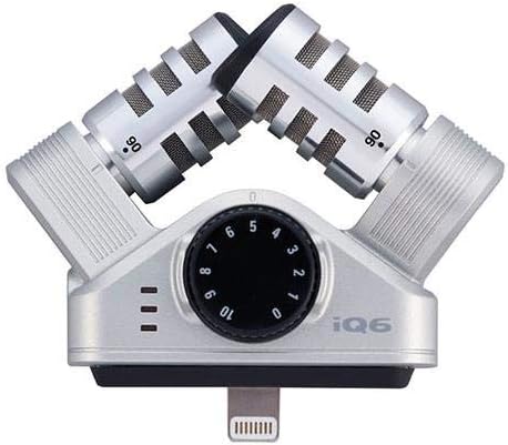 Zoom iQ6 Stereo X/Y Microphone for iPhone/iPad forRecording Audio for Music, Interviews, and More