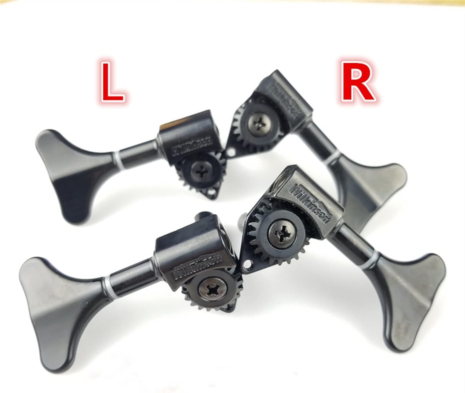 KESHUO Black Electric Bass Guitar Machine Heads Tuners Guitar Tuning Pegs Open Gear Tuner Machine Heads Knobs