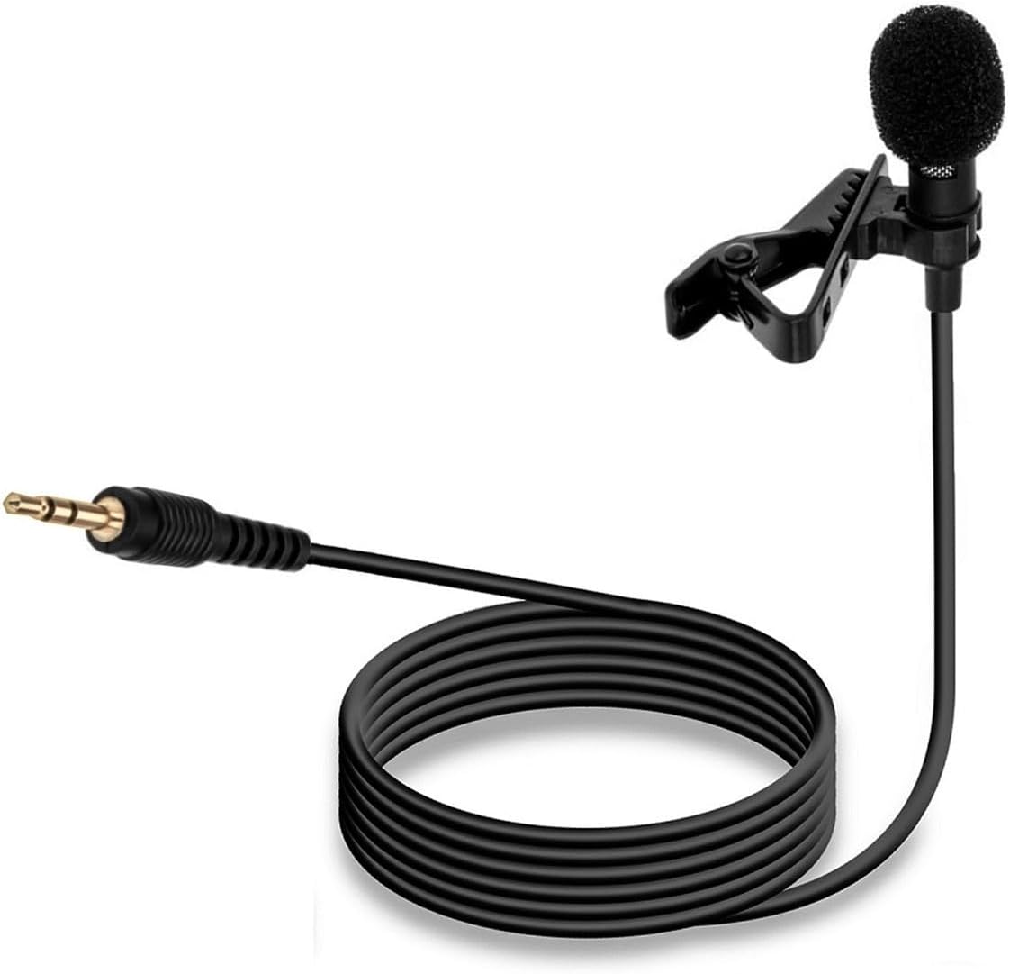 ECS WordSteno Omni-Directional 3.5mm Tie Clip Microphone with 5' Cable, Lavalier, Lapel Mic & Tripod, Delivers Professional Audio Quality for Steno Machines, Digital Recorders and Computers w/Tripod