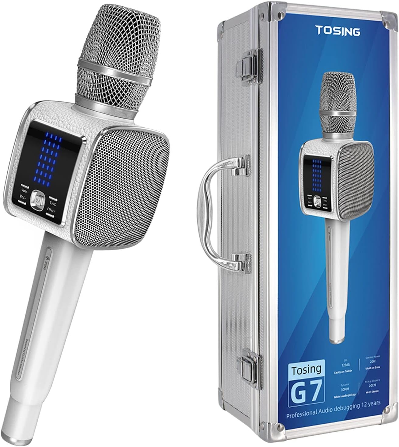 TOSING G7 Professional Karaoke Machine, 20W Portable Bluetooth PA System Speaker, Modern Style, for Smartphones or Tablets, Rechargeable Lithium Battery