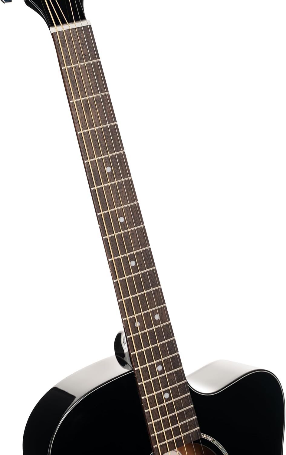 Cort L60CEBK Luce 60 OM Solid Top Acoustic Electric Guitar, Black Gloss