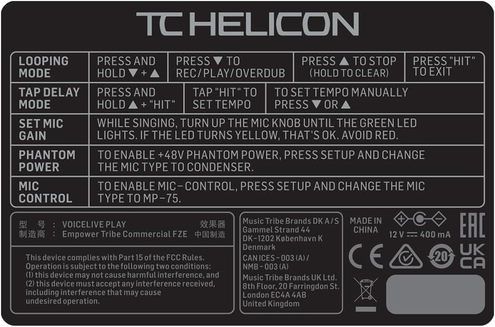 TC Helicon Voice Live Play Vocal Effects Processor