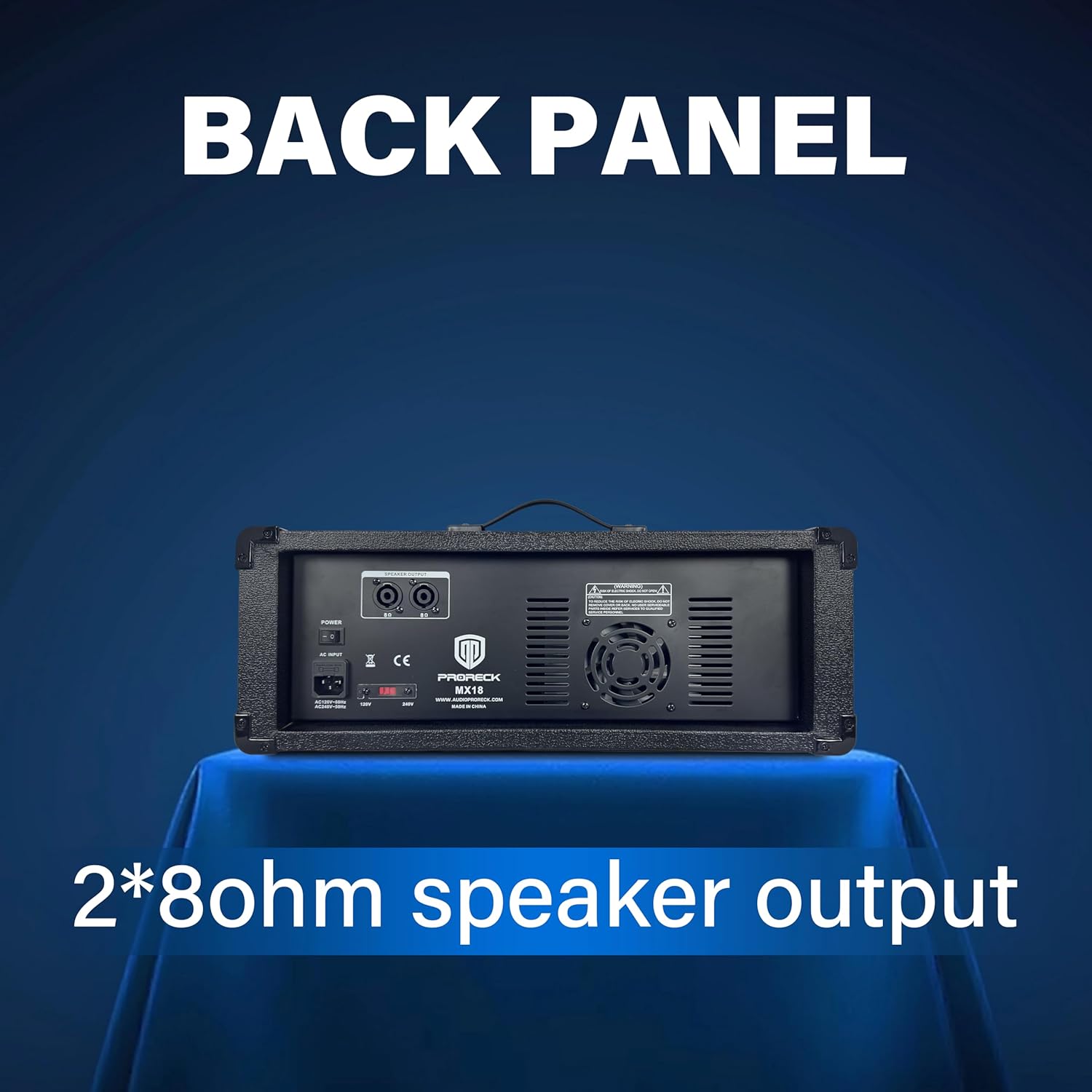 Proreck MX18 8-Channel 2400w Professional Audio Mixer with USB Interface, Bluetooth, Effect Controller, and 15V Phantom Power.Ideal for Studio Recording, Live Performances, DJs, Bands, Party, Wedding