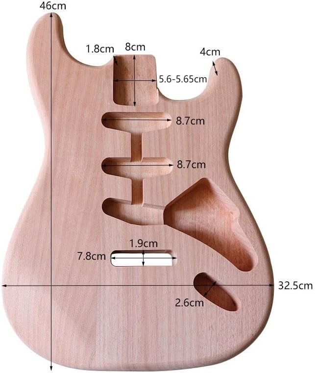 Unfinished Mahogany Guitar Body for Fender Strat - DIY Replacement Part for Stratocaster