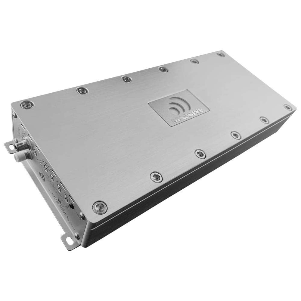 Massive Audio P4 Monoblock Amplifier – 1600W RMS 1-Ohm Stable Car Amp, Class D, MOSFET Power Supply, Bass Boost, Remote Gain, High-Power Subwoofer Amplifier