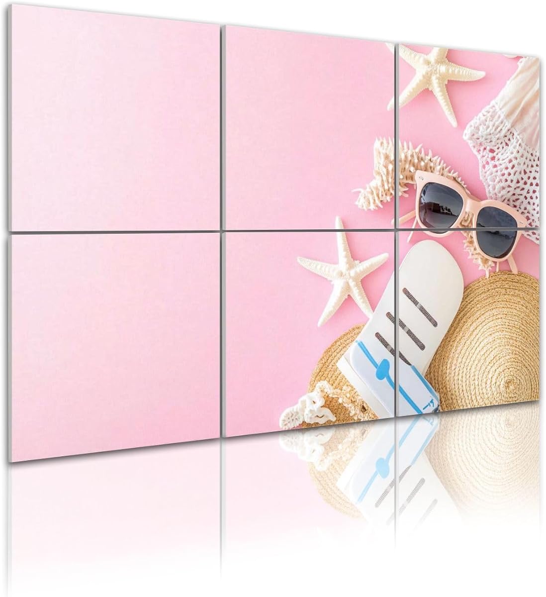 6 Pack Art Acoustic Panels Summer vacation travel essentials including passport sunglasses flip Sound Absorbing Panel 48