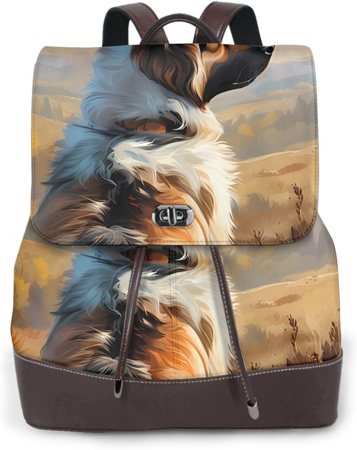 Animated Dog for Womens Backpack Purse Microfiber PU Anti-theft Large Fashion Designer Travel Bag Ladies Shoulder Bags