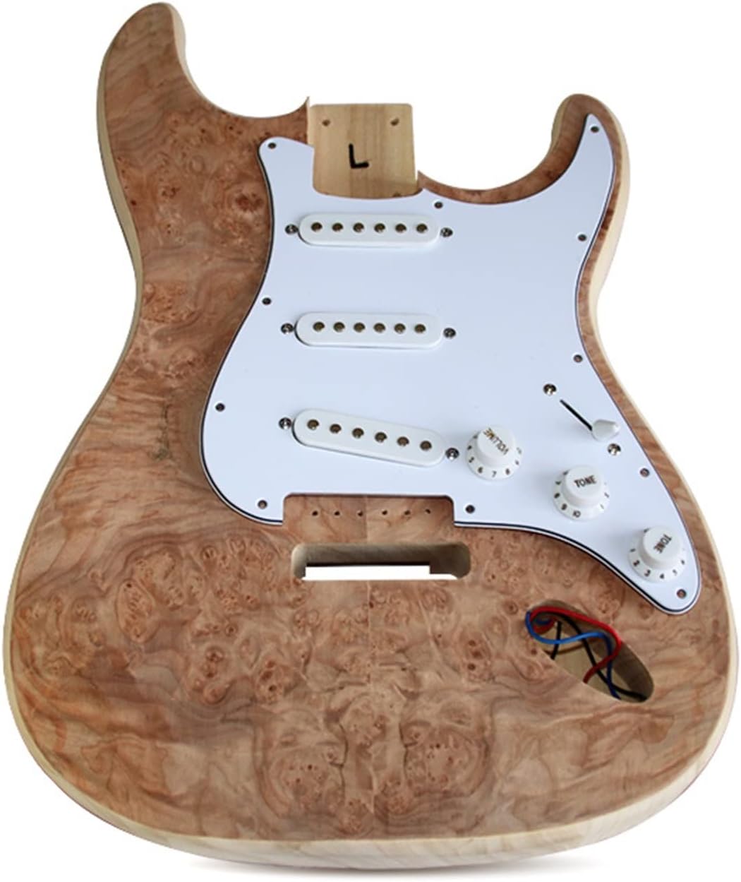 FLFL Electric Guitar Making Material Accessories Veneer Electric Guitar Eucalyptus Body Hard Maple Neck Unfinished Guitar Kit