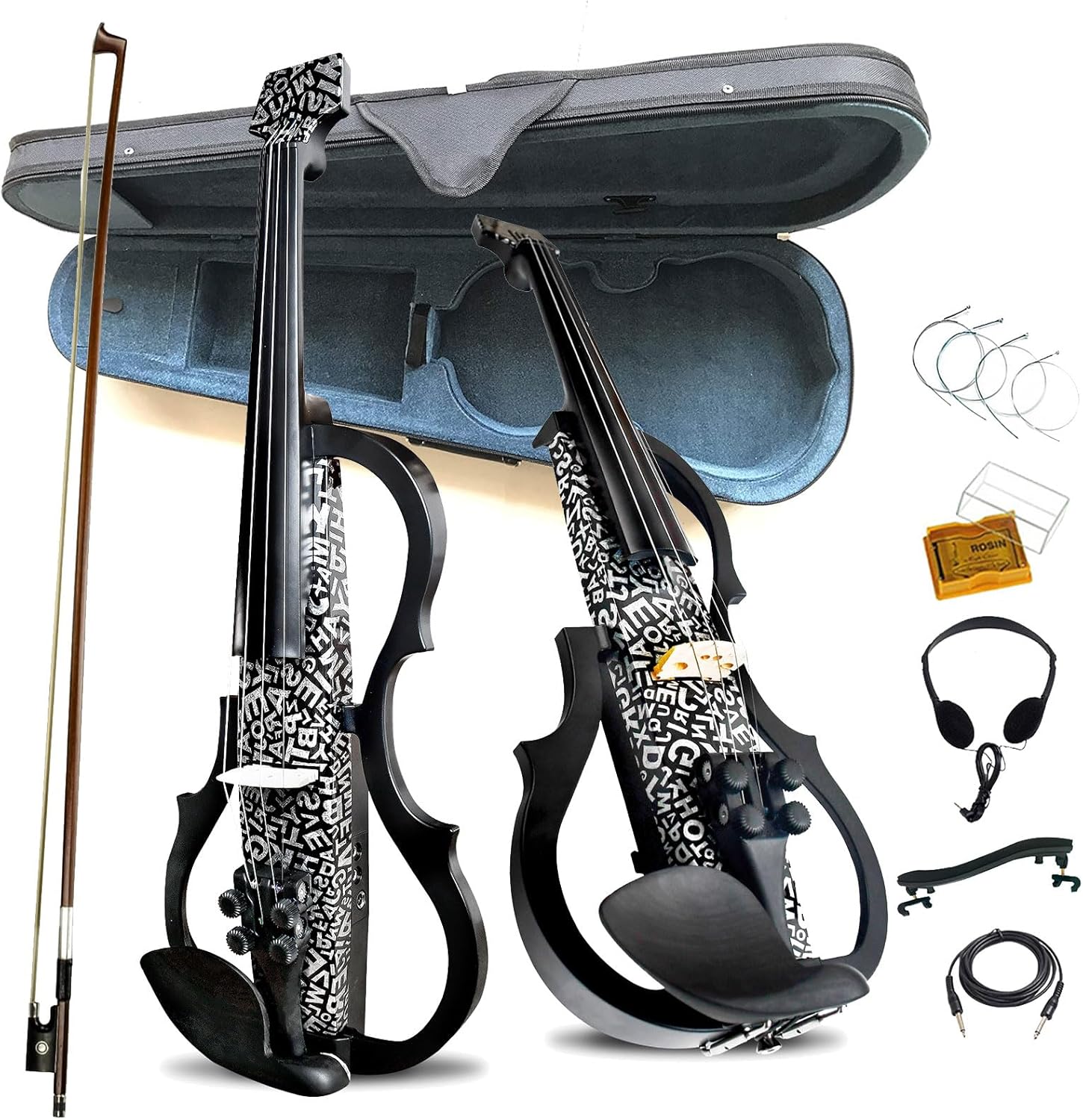 Premium Carbon Fiber Electric Violin Full Size 4/4,Professional Silent Electric Violin for Adults,Teens,Electric Fiddle with Pro Pick up-ZNDS-2304