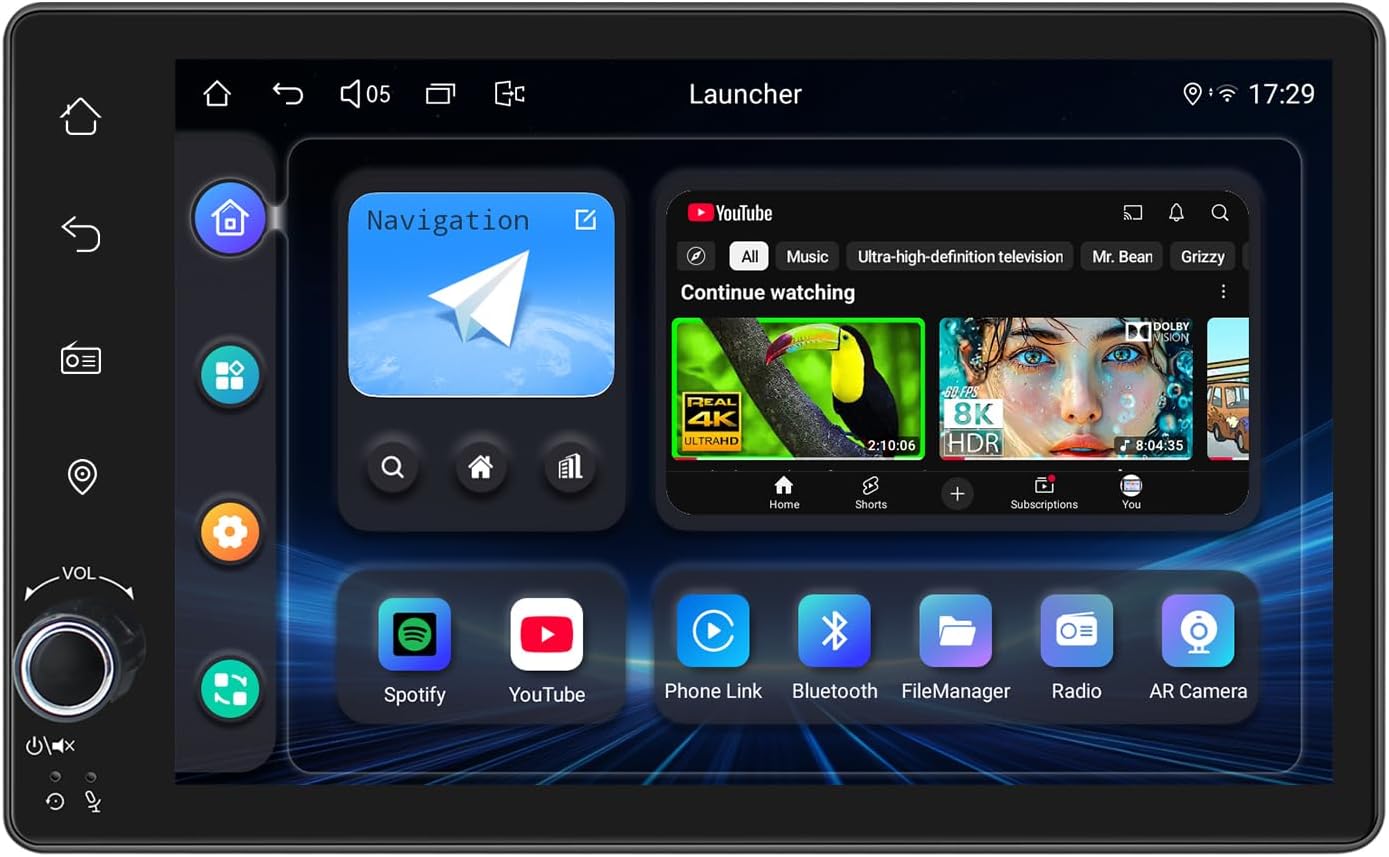 Joying Car Radio with CarPlay & Android auto, 7 inch Single Din Car Stereo Android 13 Head Unit 4GB+64GB with Bluetooth, AM/FM Radio, Mirror Link, Volume Knob(JY-UTS03N4-B)