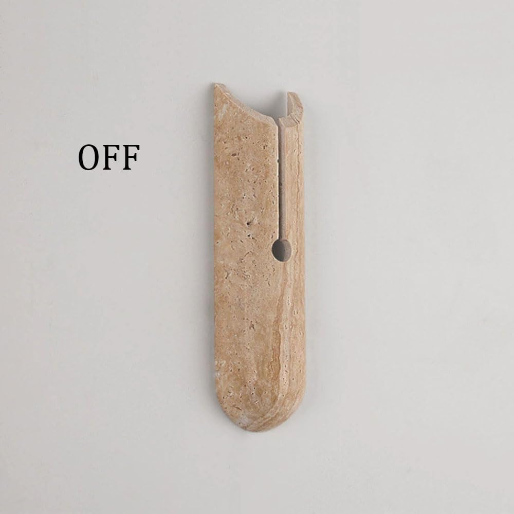 Creative Wall Mount Light Fixture E27 Corner Light Beige Travertine Hollow Lampshade Bathroom Indoor Sconce Lighting Farmhouse Wall Lighting for Hallway Living Room House Entryway