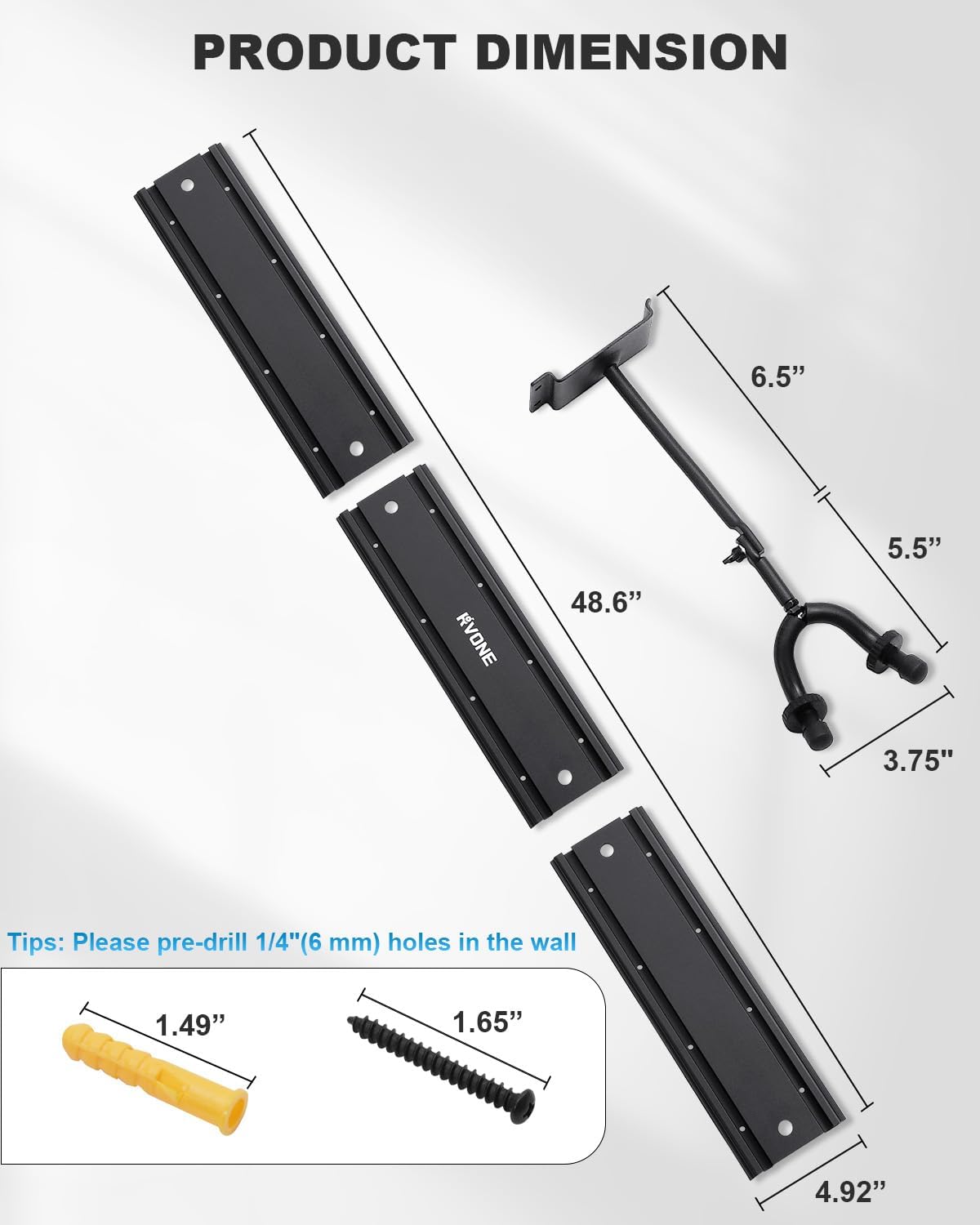 Guitar Wall Mount Hagers for Multiple Guitars, Adjustable Rubber Cradles Guitar Wall Rack, Fixed Clips, Strong Aluminum Acoustic & Electric Guitars Rack, Bass Holder, Violin Ukulele Organizer