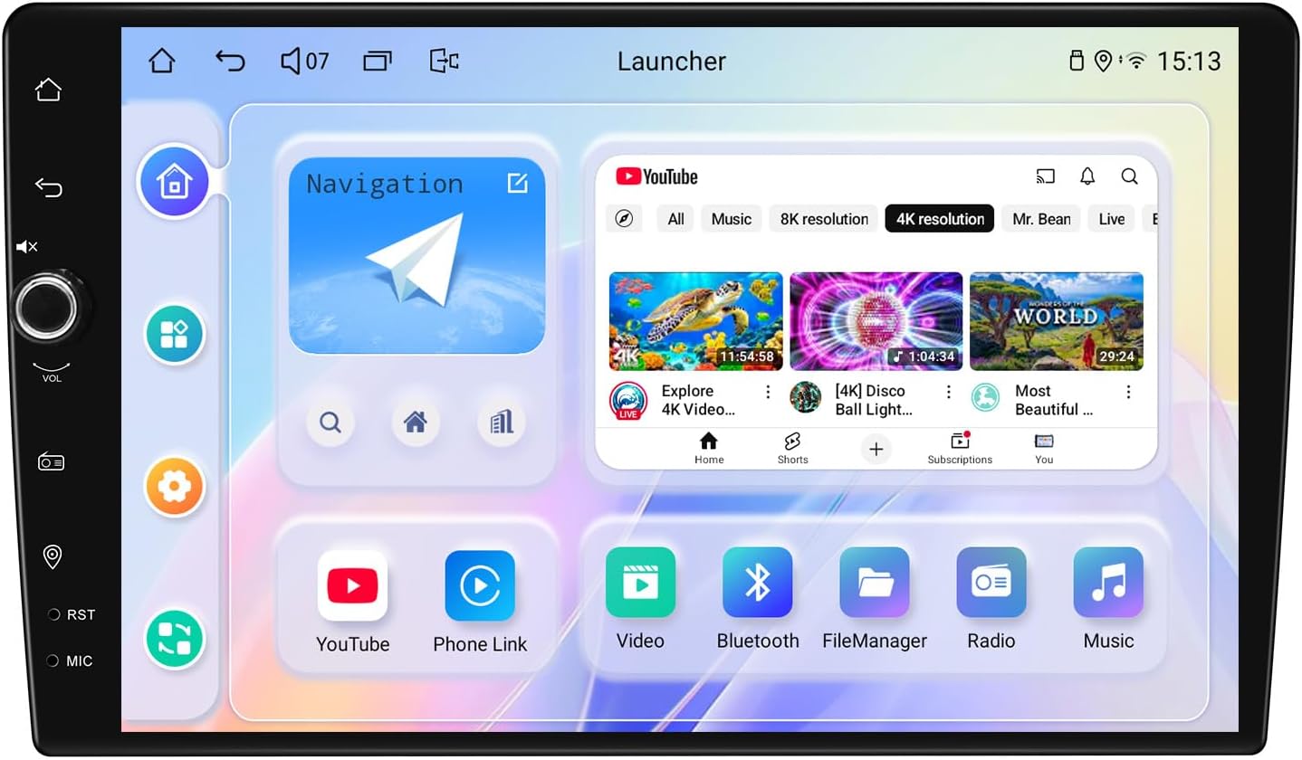 JOYING Android Radio 10.1 Inch with Carplay & Android Auto, Single Din Car Stereo Car Audio Receivers with Bluetooth, AM/FM Radio, GPS Navigation, Volume Knob(JY-UTS08N4)