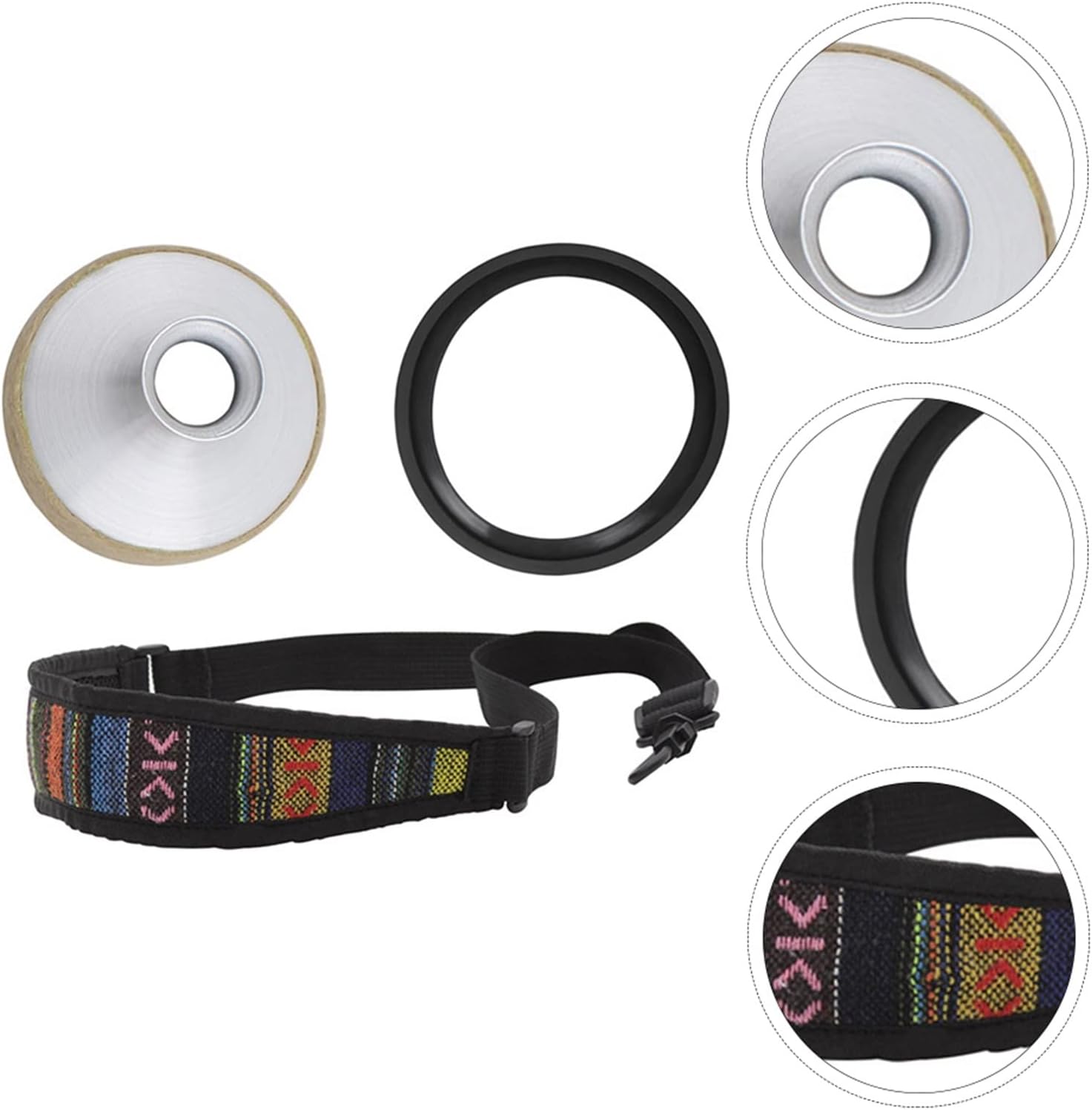 Saxophone Parts 1 Set Alto Saxophone Silencer Ring Saxophone Mute Saxophone Strap (Assorted Color)