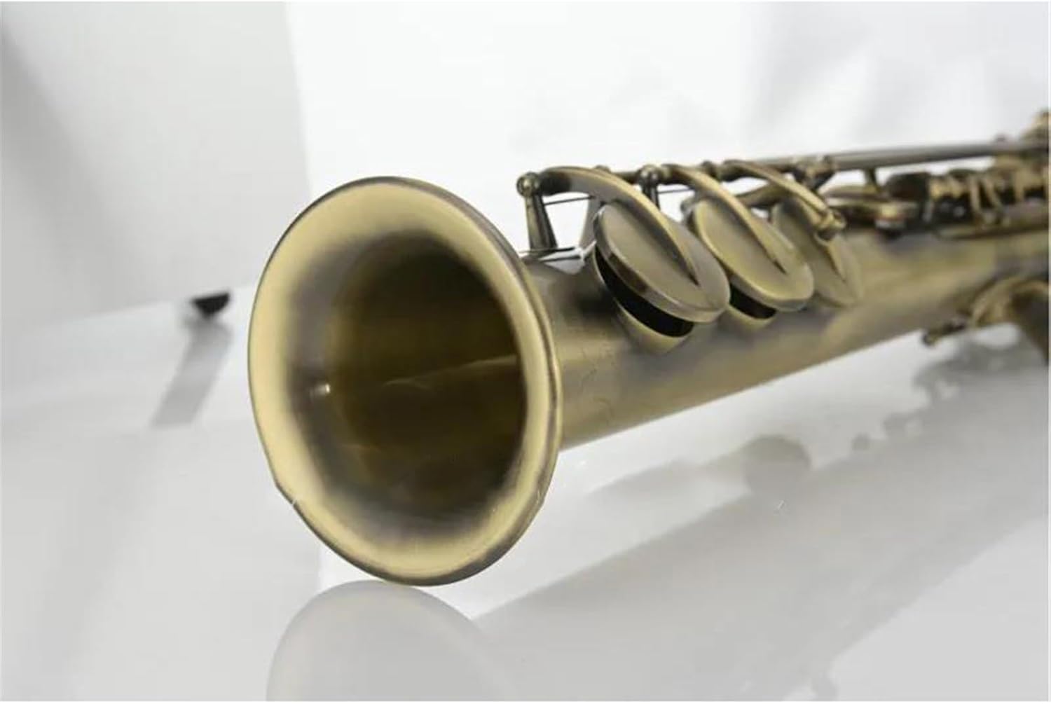 Woodwind Instruments B Flat Straight Pipe Treble Saxophone Professional Brass Antique Copper Sax Musical Instrument