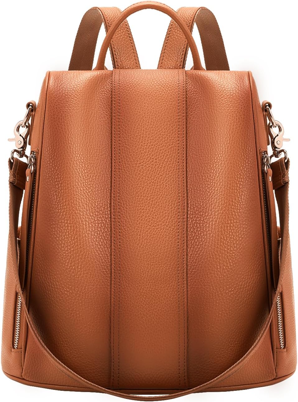 Leather Backpack Purses, Anti-theft Genuine Leather Backpack Bags for Women, Large Capcacity Fashion Convertible Shouler Bags for School Travel Daily