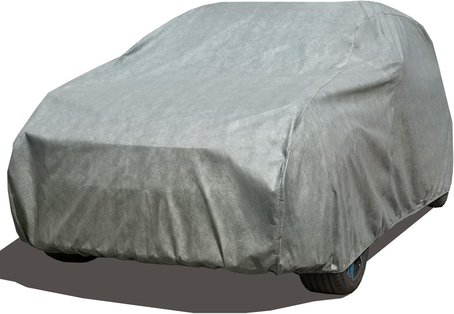 Season Guard All Weather Waterproof SUV Car Cover, 7-Layer Non-Woven Cotton SUV Covers for Automobiles Car Snow Cover, Full Exterior Covers, Winter Rain Sun, Grey, Size SUV S1 175”-187”