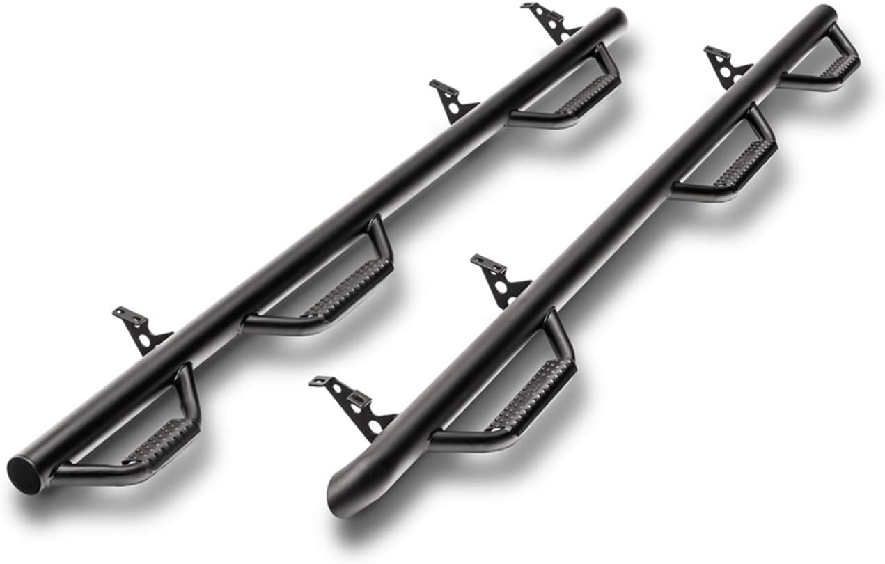 RealTruck Nerf Steps for Ford F-150 | Wheel-to-Wheel w/ Bed Access, Heavy Duty Steel, Textured Black | F15107CC-6-TX | Fits 2015 - 2025 Ford F-150 SuperCrew