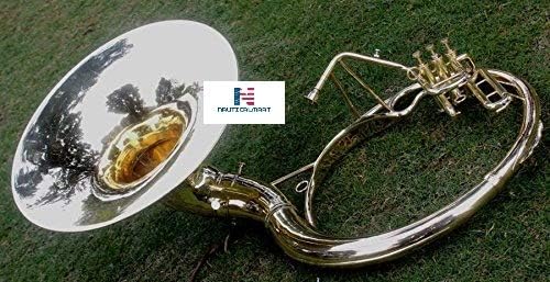 Brass Sousaphone Bb Big Bell Tuba 20'' Valve - Full Brass, Bag Included - Musical Instrument Gift