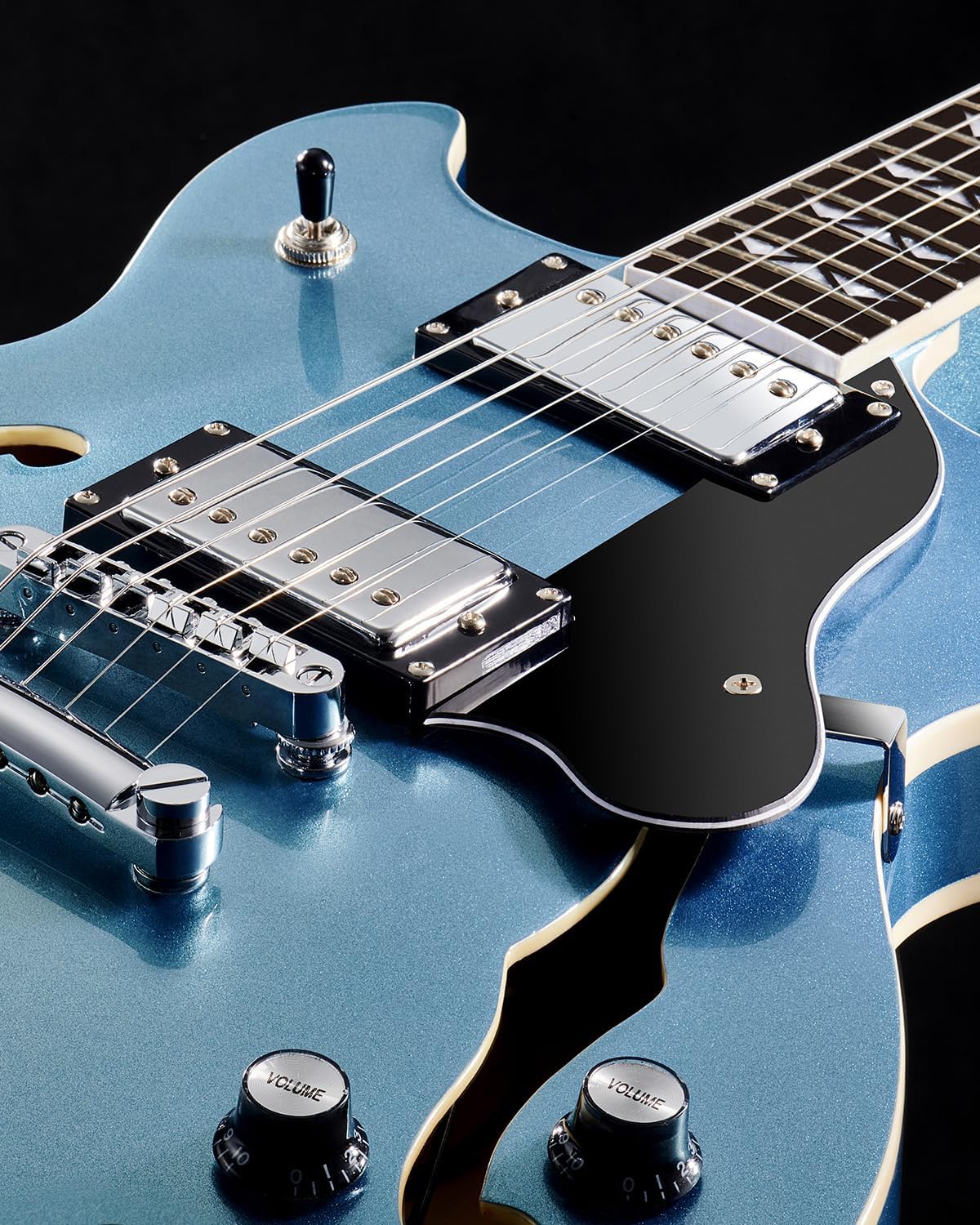 WestCreek 333 Electric Guitar with 6 String, Semi Hollow Body Jazz Electric Guitar, Humbucker Pickups, Rosewood Fretboard, Rounded End Jumbo Frets, Full size