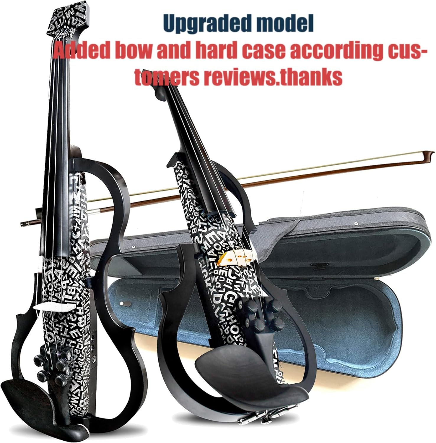 Premium Carbon Fiber Electric Violin Full Size 4/4,Professional Silent Electric Violin for Adults,Teens,Electric Fiddle with Pro Pick up-ZNDS-2304
