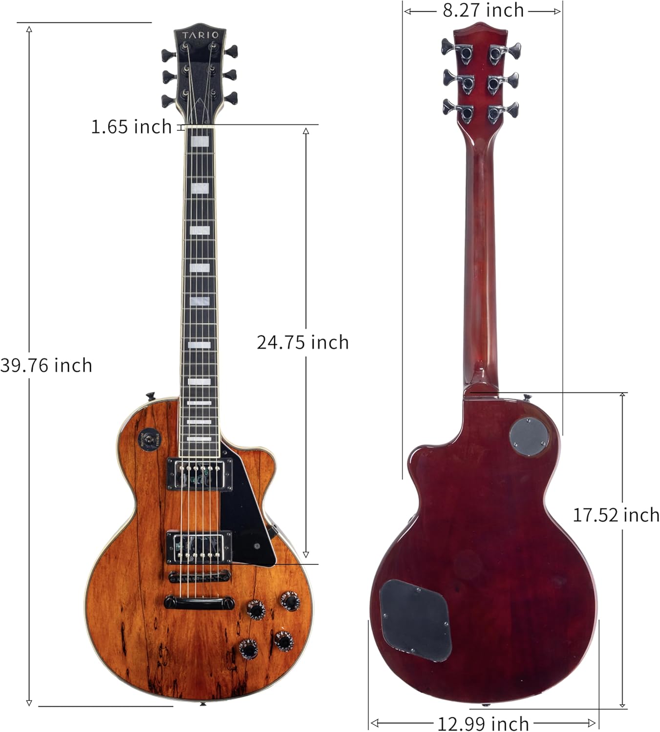 Tario Electric Guitar Spalted Maple Top with Okoume Body Maple Neck