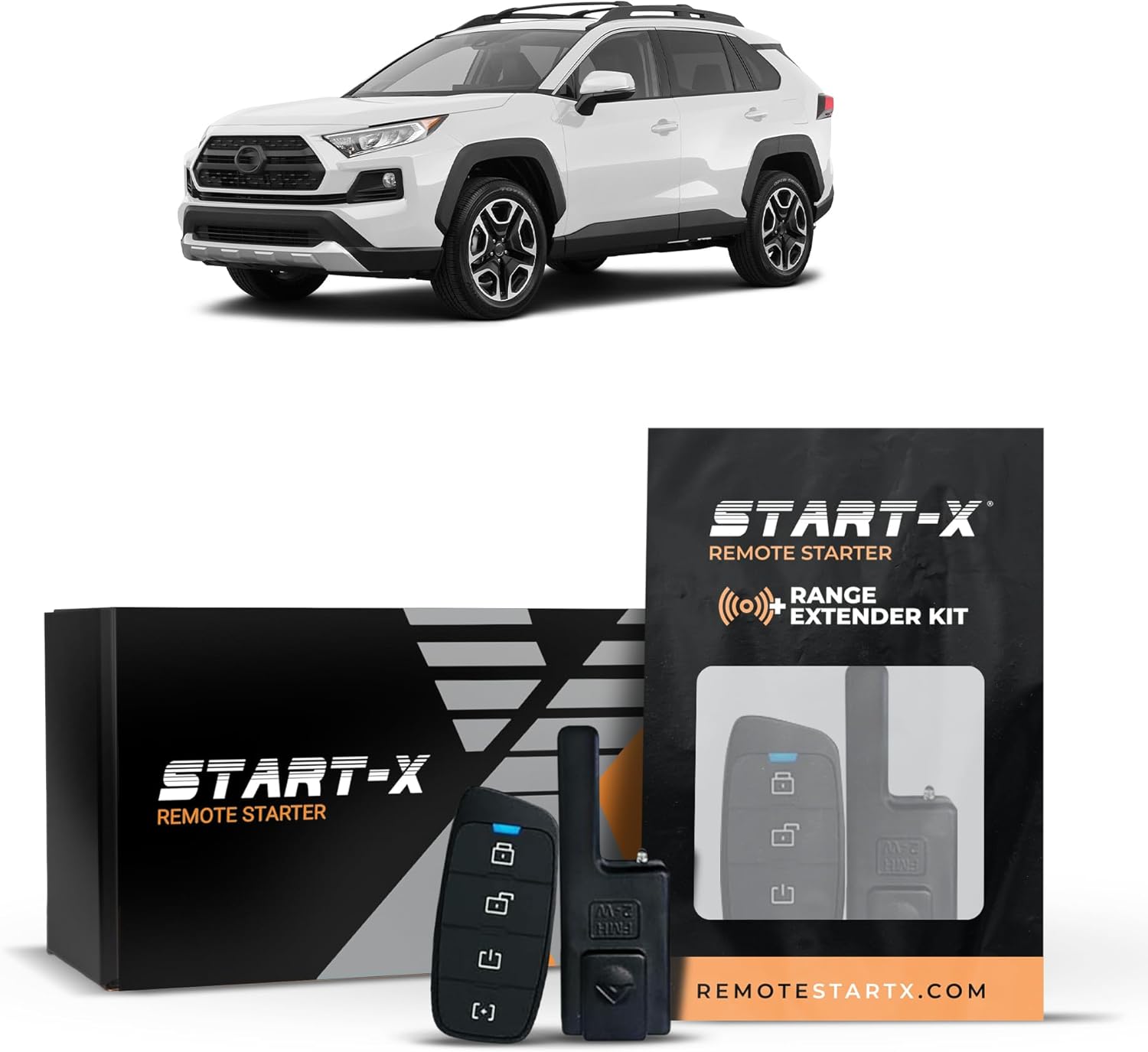 Start-X Remote Starter Kit + 3000ft 2 Way Range Extender for Toyota RAV4 (2019, 2020, 2021) with Push-to-Start Ignition