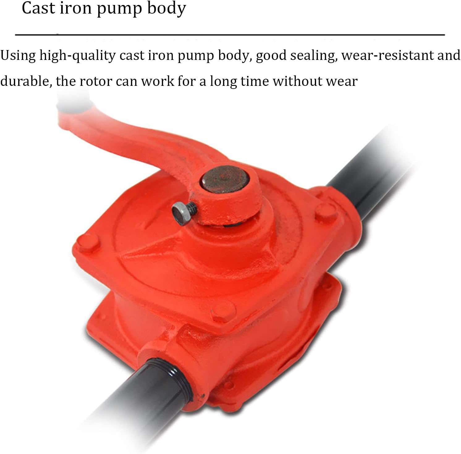Hand Tool Red Heavy Duty Rotary Barrel Pump Corrosion Resistant Rotary Barrel Pump,Barrel Pump Drum Rotary Hand Pump New Oil Fuel Barrel for Petroleum Based Fluids of Light to Medium Viscosity