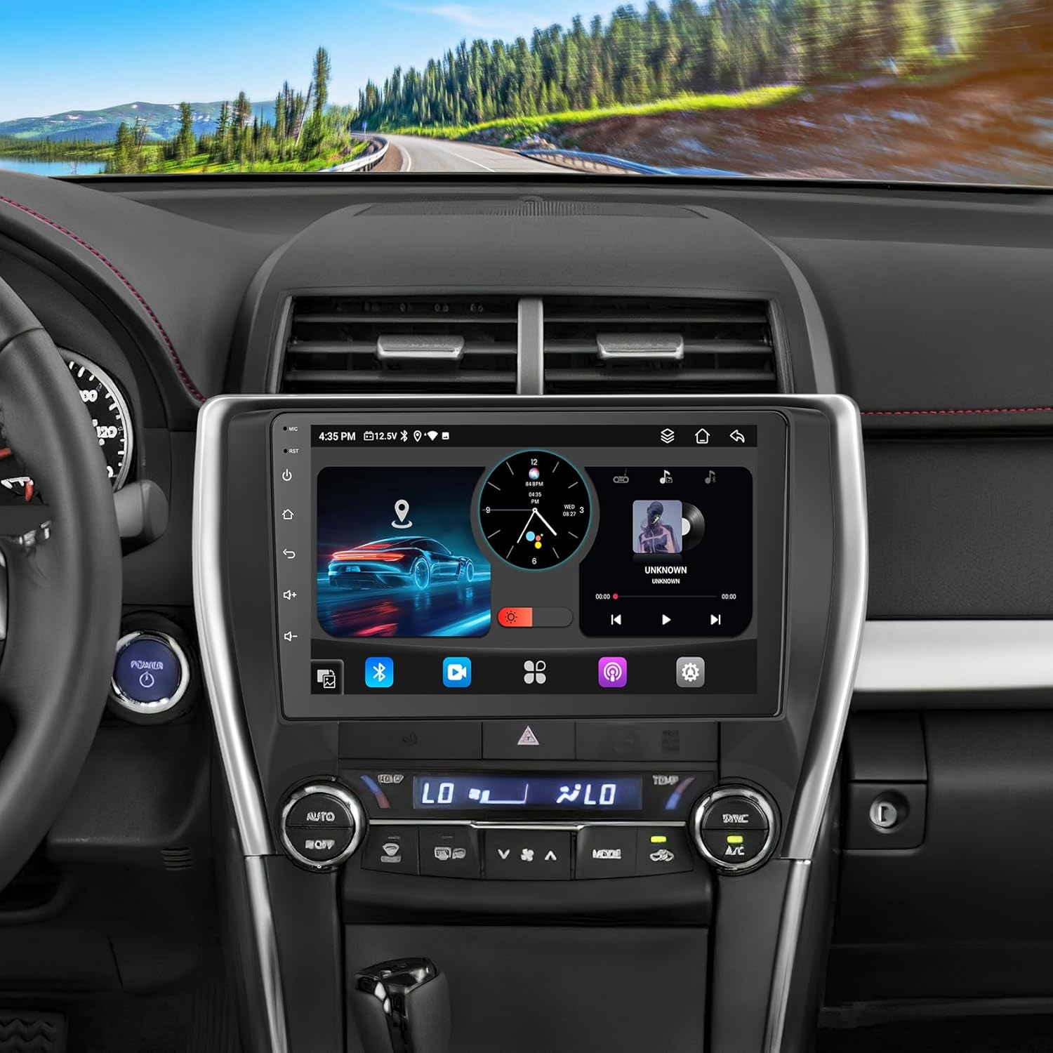 (8Core + 64GB) 10.2 Inch QLED Touch Screen Car Radio for Toyota Camry 2015 2016 2017 with Carplay and Android Auto,Android 13 Camry Stereo Support Bluetooth,WiFi,GPS,FM Radio,Backup Camera & SWC