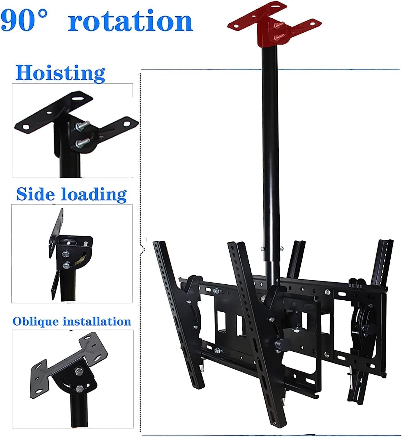 Universal TV Stand Multifunction TV Wall Mount Dual Screen Universal Ceiling TV Mount, 360° Swivel and Tilt Ceiling TV Bracket, Fits Most 32-55 Inch TVs TV Mount TV Stand