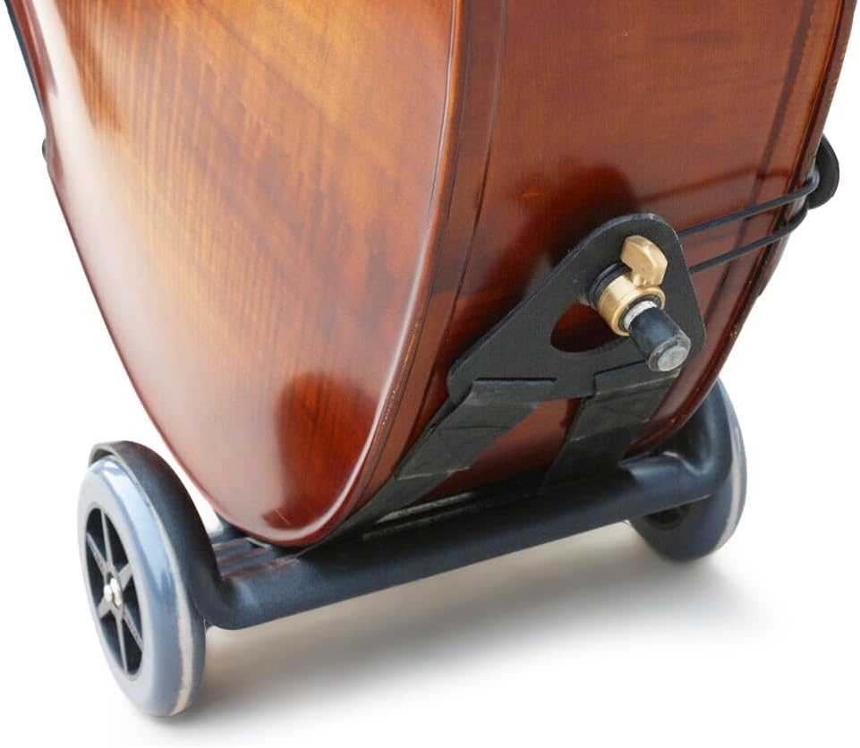 Upright Bass Cart Easy to Transport for 1/10 to 4/4 size Double Bass with Durable Wheels Long Straps including 1pcs Shim Protective Pad (1x bass cart)