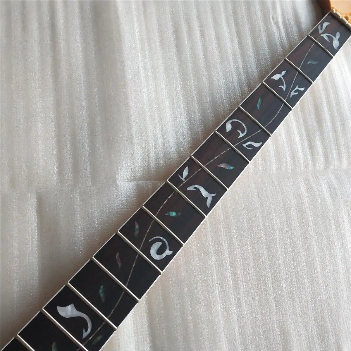 Maple Electric Jazz Bass Guitar Neck 20 Fret 34inch Rosewood Vine Inlay Yellow