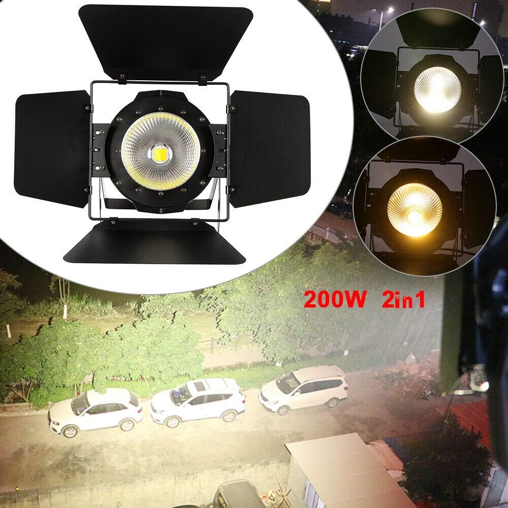 200W Stage Par Lights, 2in1 Cool/Warm White Lamp, Super Bright DMX-512 DJ Stage Light for Theater Studio Photostudio Home Decoration Party Church Event Wedding