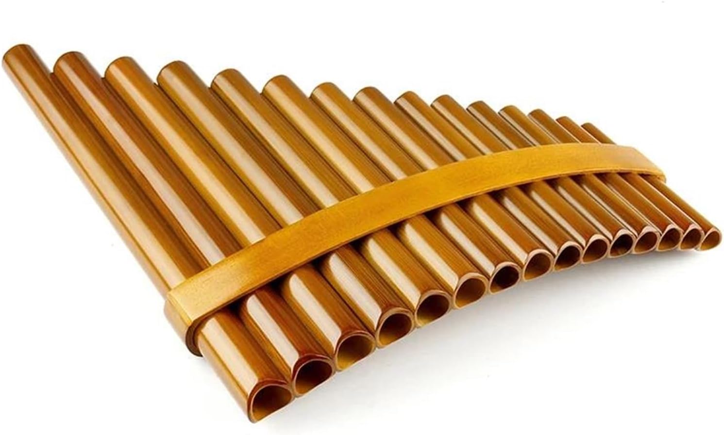Handmade Pan Flute For Folk Musical Instruments Brown Color Pan Woodwind Instrument 15 Pipes (Color : 15-G-LEFT)