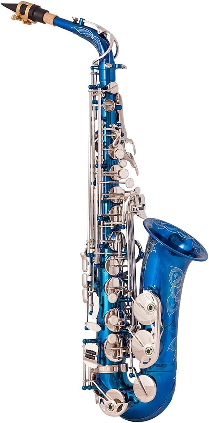Sax Beginners Kit Blue Silver EB Alto Saxophone Brass Lacquered E Flat Sax 802 Key Type Woodwind Instrument Wind Instrument