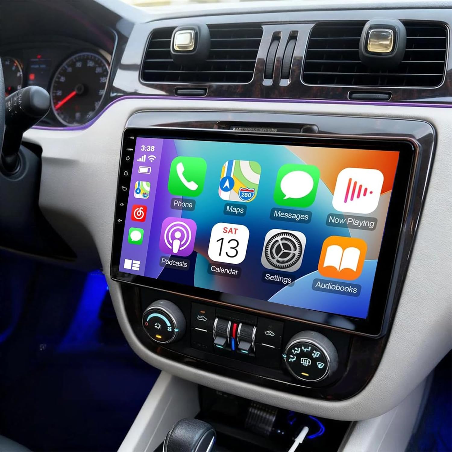 PHEZEN 10.1 inch Touchscreen Car Stereo Fit for Chevy Impala 2006-2012, Android 13 Double Din Car Radio with Carplay & Android Auto in-Dash Navigation BT Mirror Link WiFi Backup Camera 2+32G