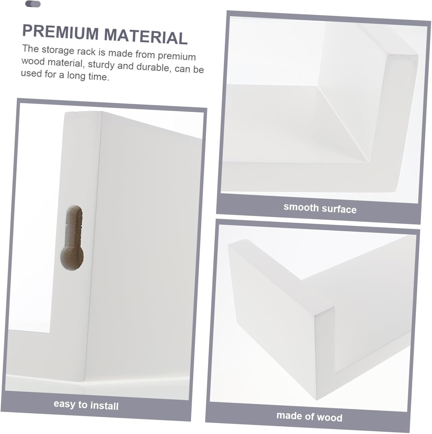 3pcs Wall-Mounted Storage Shelves Wall Hanging Shelf for Bedroom Nursery Bathroom Hotel Strong Load-Bearing Capacity