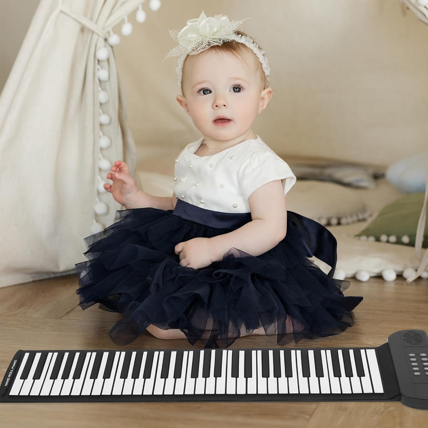 Generic Key Foldable Silicone Piano Keyboard for Beginners and Adults Portable Electronic Musical Instrument with Built-in Speaker Recording Tones USB Connectivity for Music Learning and