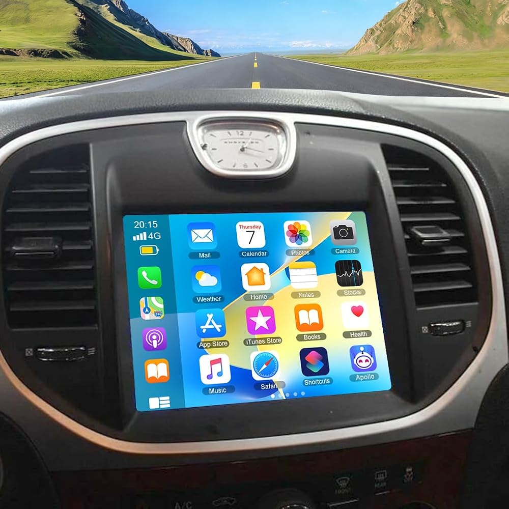 Android 14 Car Stereo for Chrysler 300 2011-2014,8.4 Inch Double Din Car Radio with Carplay & Android Auto, in-Dash Navigation Radio with BT Mirror Link WiFi FM Radio & Backup Camera-4+64G