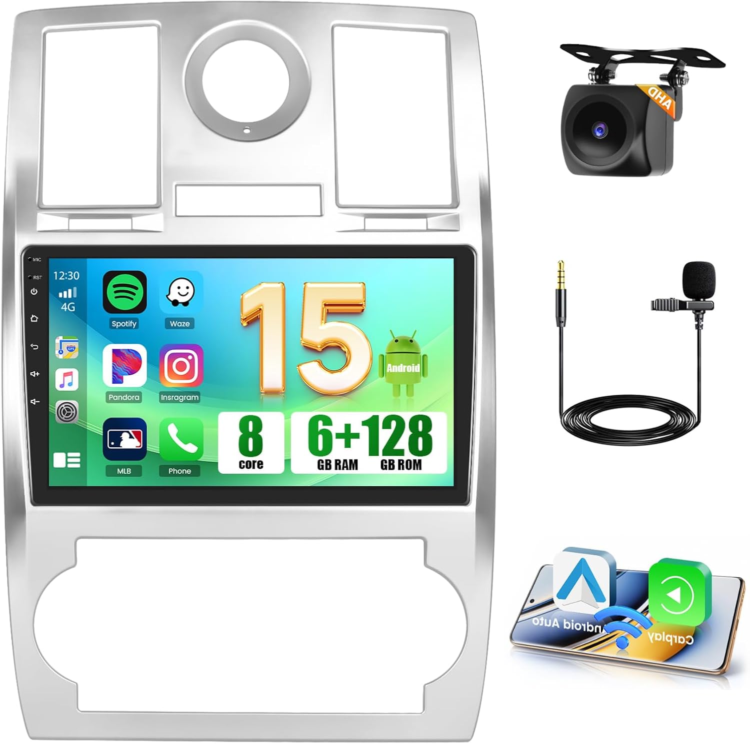 [8-Core 6+128G] Android 15 Car Stereo for Chrysler 300C 2004-2011, Hikity 9