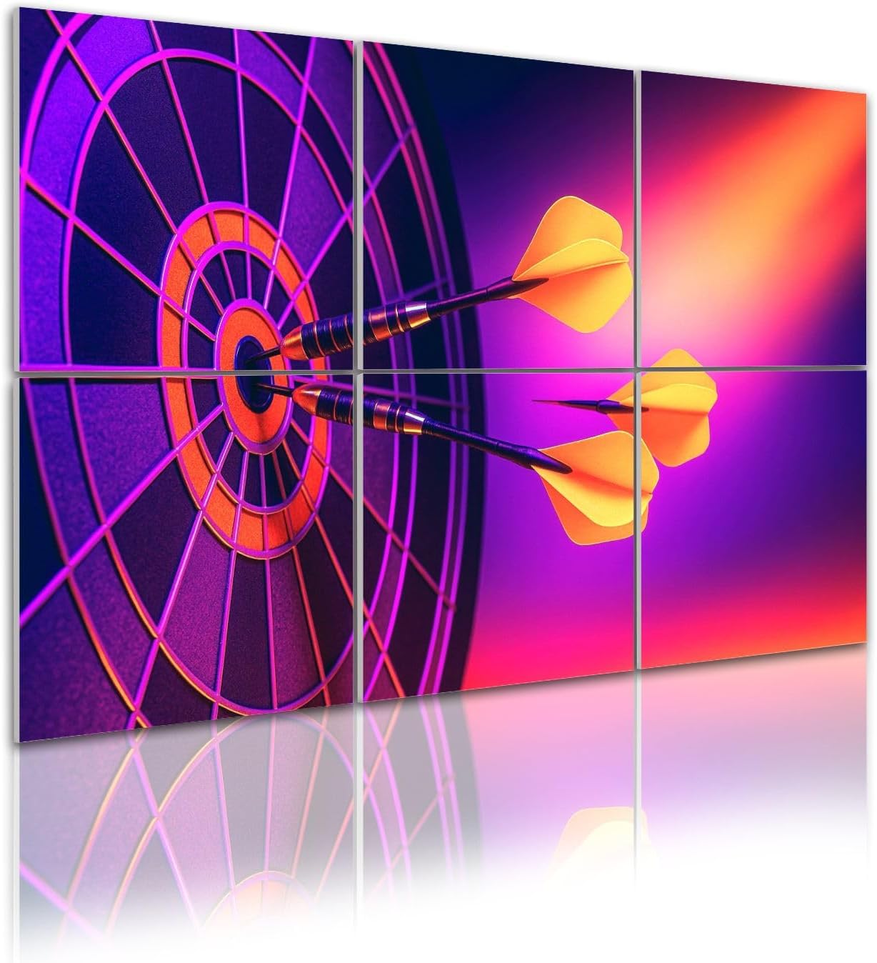 6 Pack Art Acoustic Panels Self Adhesive Light up Target Darts 48