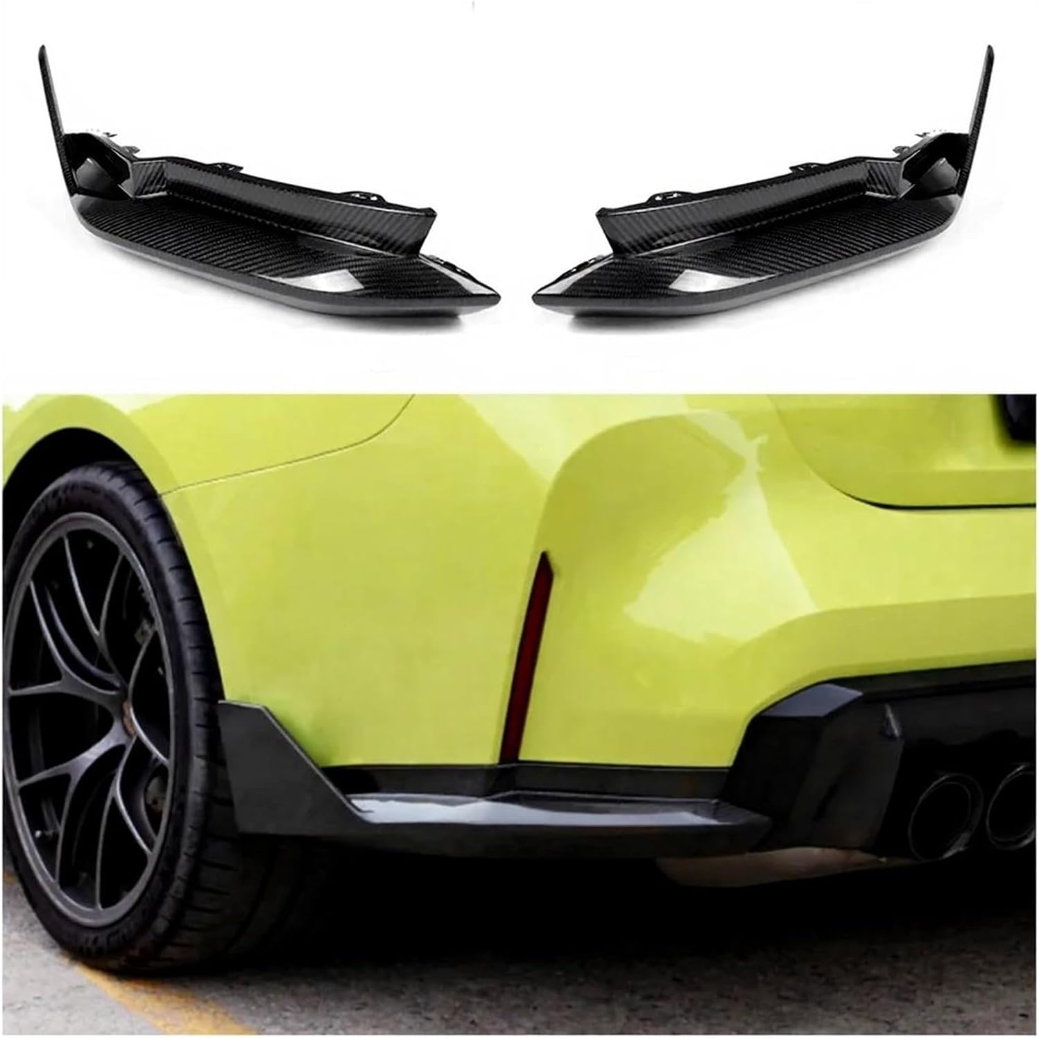 Rear Bumper Diffuser Compatible with BMW M3 G80 M4 G82 G83 2021-2026 Carbon Fiber Car Rear Splitters Spoiler Shunt Back Lip Auto Parts Body Kit(Dry Carbon MP Corner)