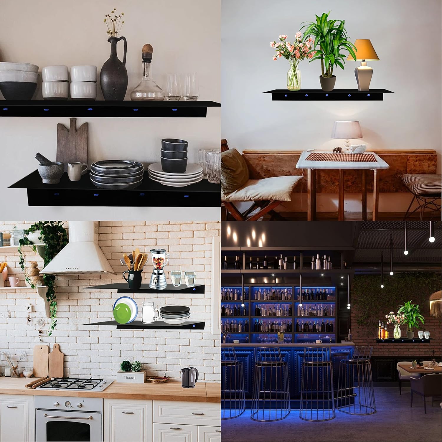 SIMOND STORE Black Floating Shelves for Wall - 36