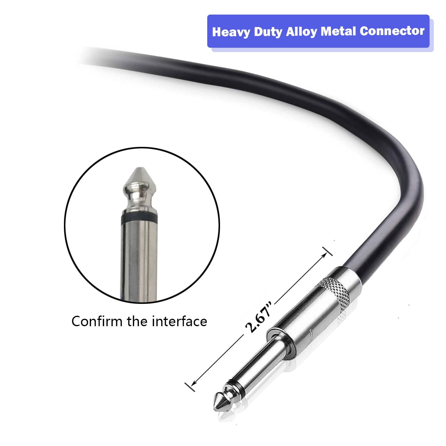 2 Pack 100ft 1/4 Inch to 1/4 Inch Male Speaker Cable, 100 feet 6.35mm Stereo Audio Connection Cord, 12 Gauge AWG Wires