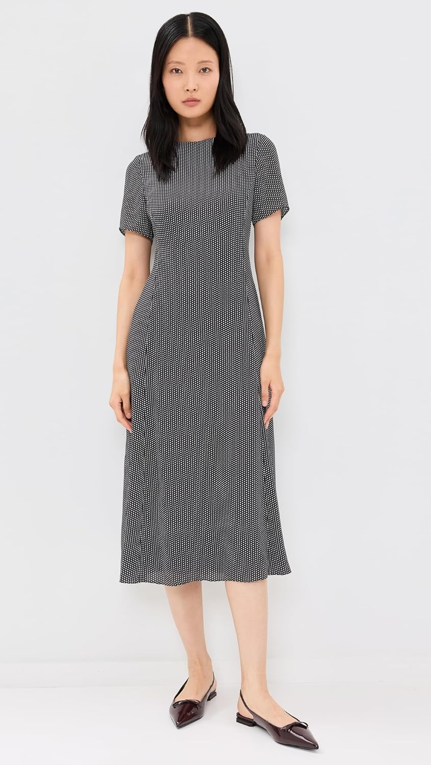 Theory Women's Short Sleeve Flare Midi Dress