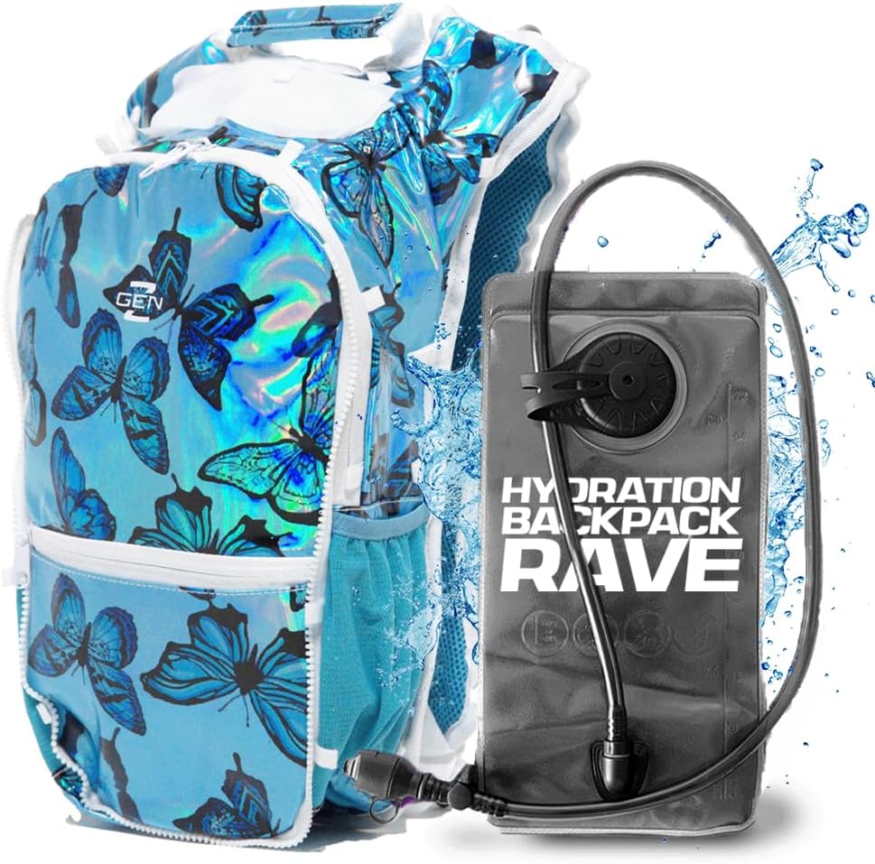 RaveRunner® Anti-Theft Hydration Backpack | Rave Hydration Pack, Festival Water Bag, Hydropack Rave, Hydration Pack EDC