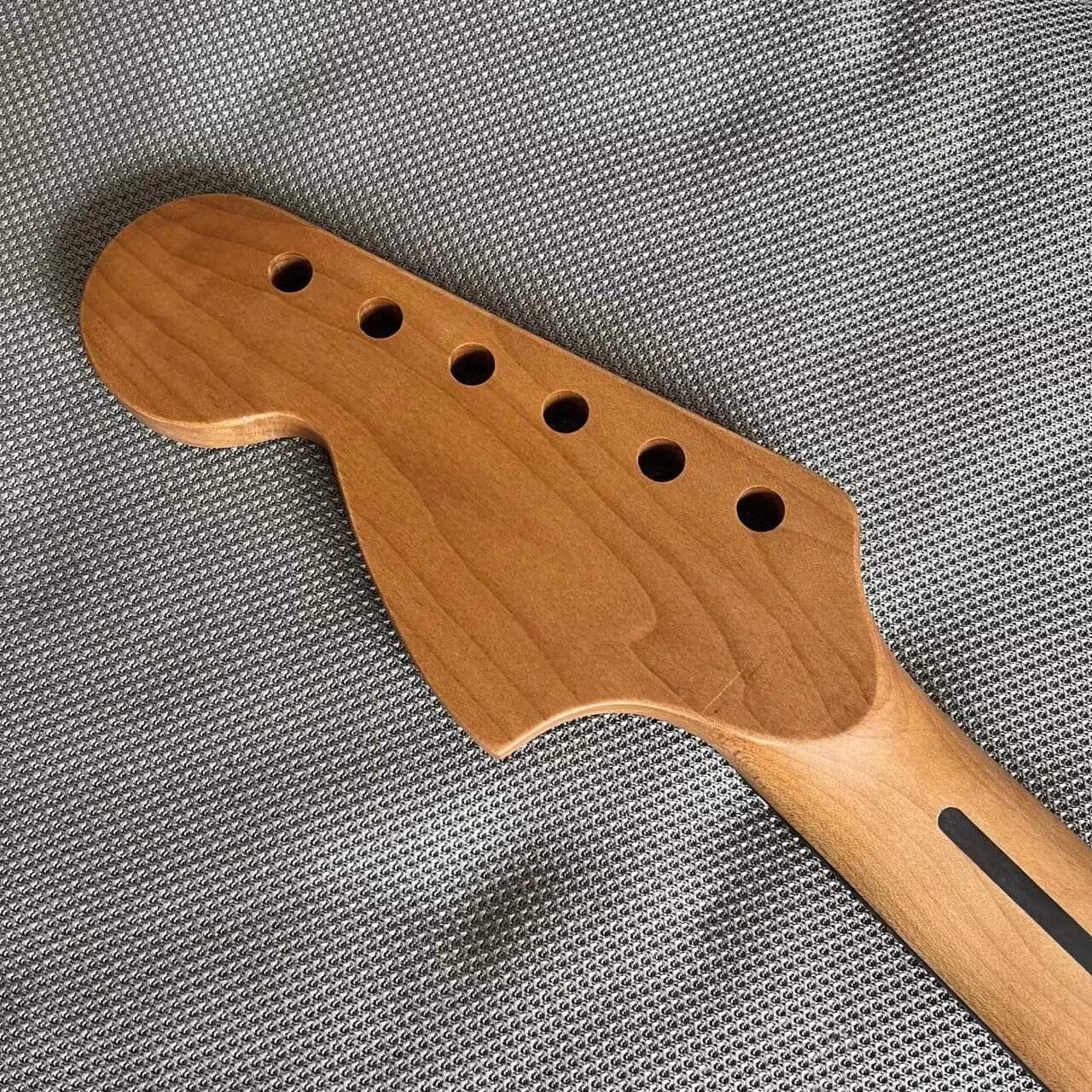 Modern 'C' Model 22-Fret Roasted Maple Electric Guitar Neck - Matt Varnished Finish - Enhance Your Guitar with Premium Quality Upgrade (Brown Matte Maple)