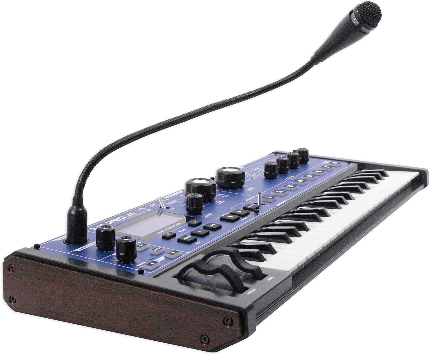 Novation MiniNova Analogue Modelling Compact 37 Mini-key Synth – Tough, compact, powerful mini-synth with pitch-correcting effect vocoder, 256 onboard sounds and five effects per voice layering Blue
