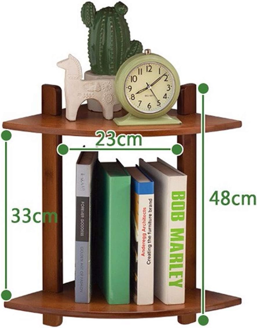 Bookshelf 2-Tier Wall Mount Corner Shelves Wall Mounted Open Book Shelf Space Saving Decorative Shelves for Home and Office Space(A)