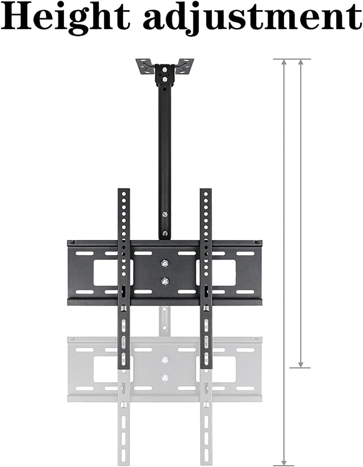 Floating TV Stand, Multifunction TV Wall Mount Ceiling TV Mount, Adjustable Wall Ceiling TV Bracket, Telescopic Height Adjustment, for 26-60 Inch Flat and Curved TVs Up T